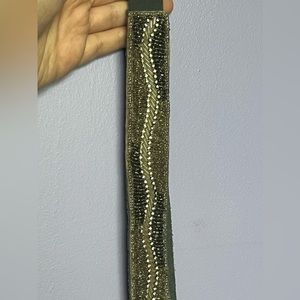 Grey beaded leather tie back belt Urban Outfitters  size s/m